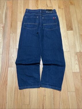 South Pole Men’s Navy Relaxed Straight-Leg Jeans